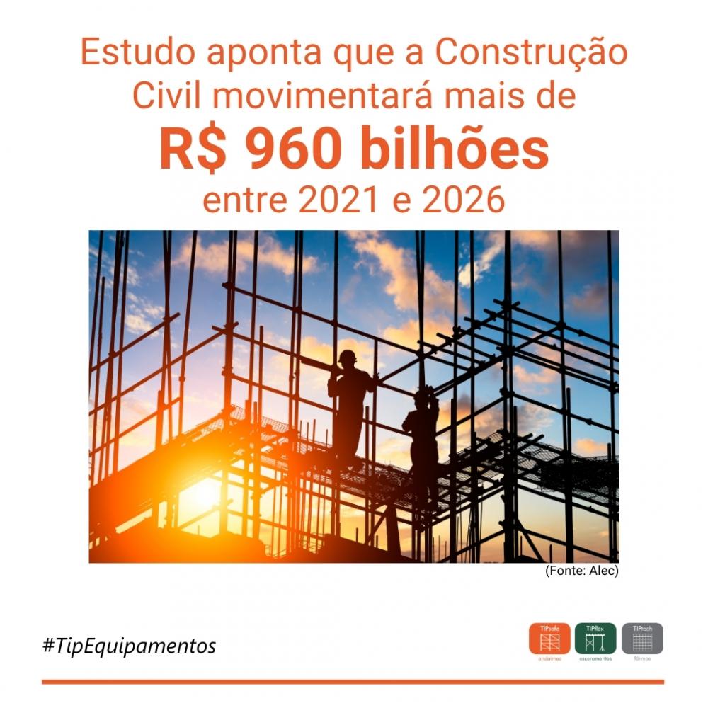 Estudo aponta que construção civil deve movimentar mais de R$ 960 bilhões 